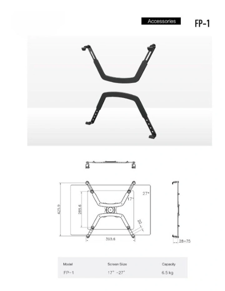 Black Non VESA Monitor Adapter Plate With Slim Low Profile Steel Design image 3
