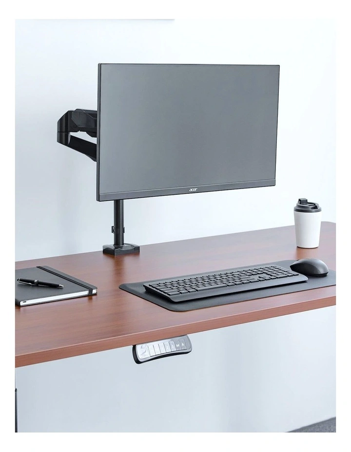Black Gas Spring Monitor Mount With Full Motion Adjustment And Strong Stable Aluminium Construction image 2