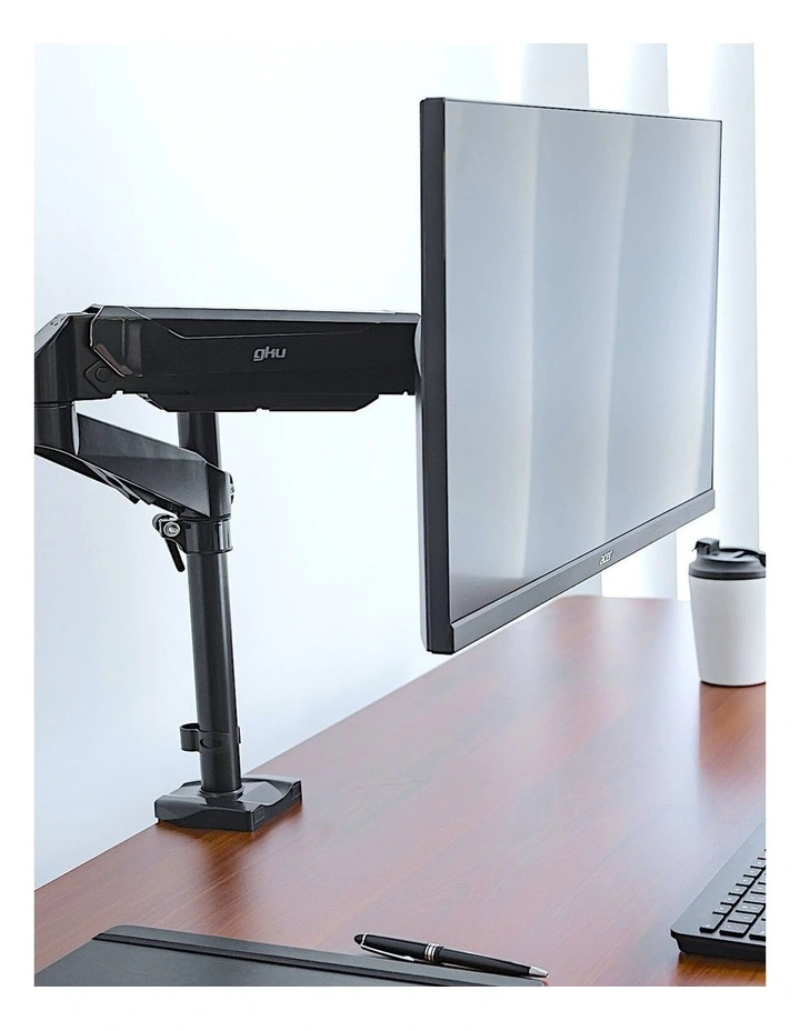 Black Gas Spring Monitor Mount With Full Motion Adjustment And Strong Stable Aluminium Construction image 3