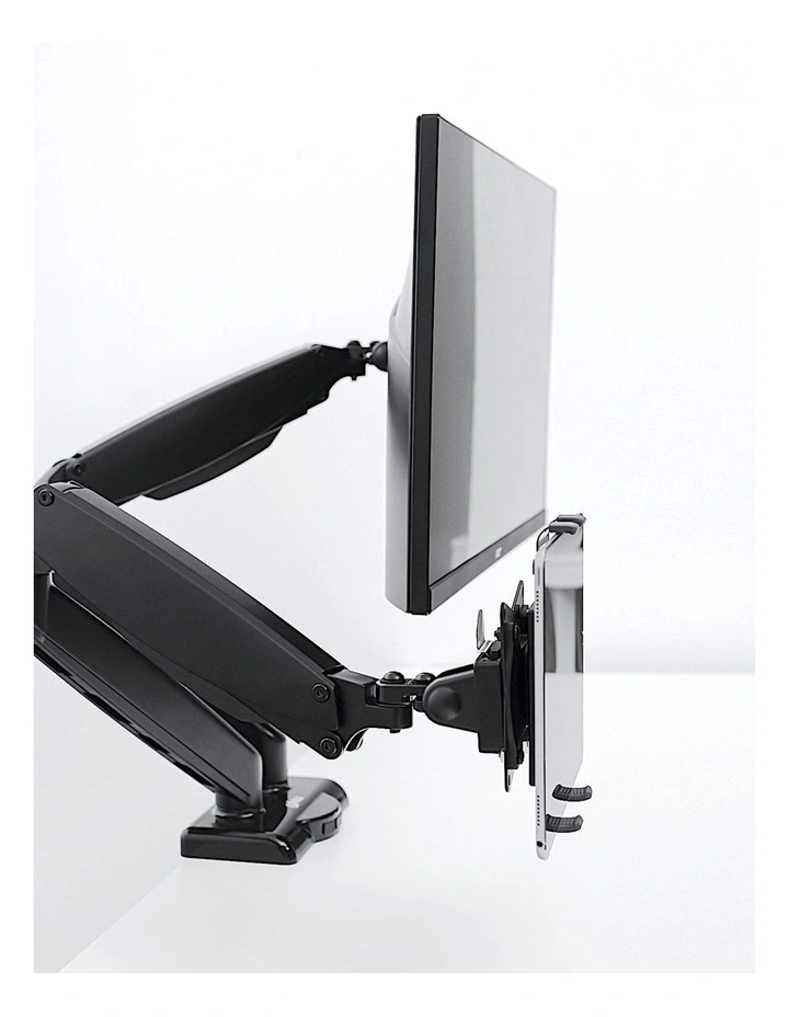 Black Universal Tablet Clamp Mount Compatible With Vesa Monitor Arms For Secure Device Holding image 5