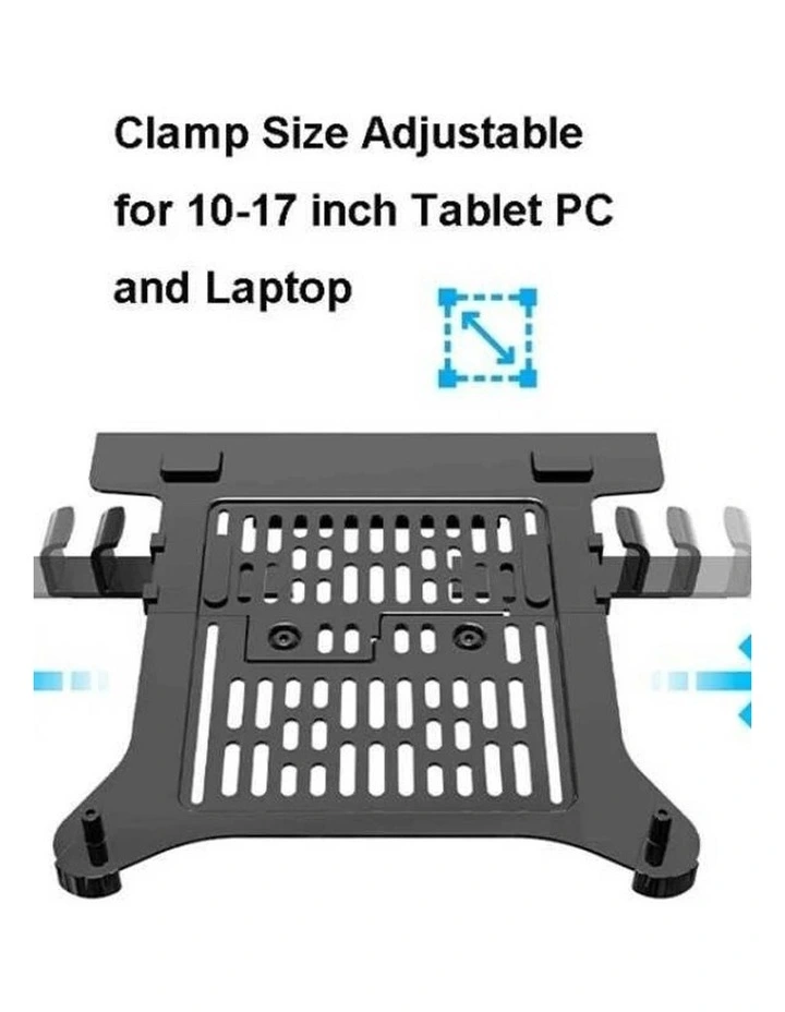 Black Universal Laptop Tray For VESA Monitor Mounts With Ventilation Design image 2