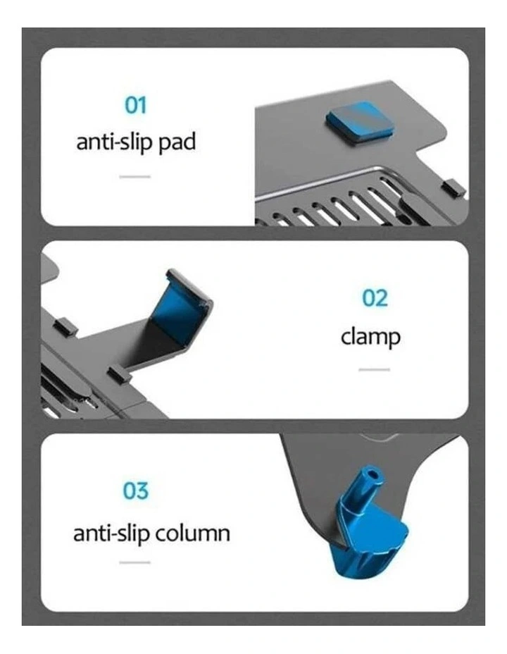 Black Universal Laptop Tray For VESA Monitor Mounts With Ventilation Design image 3