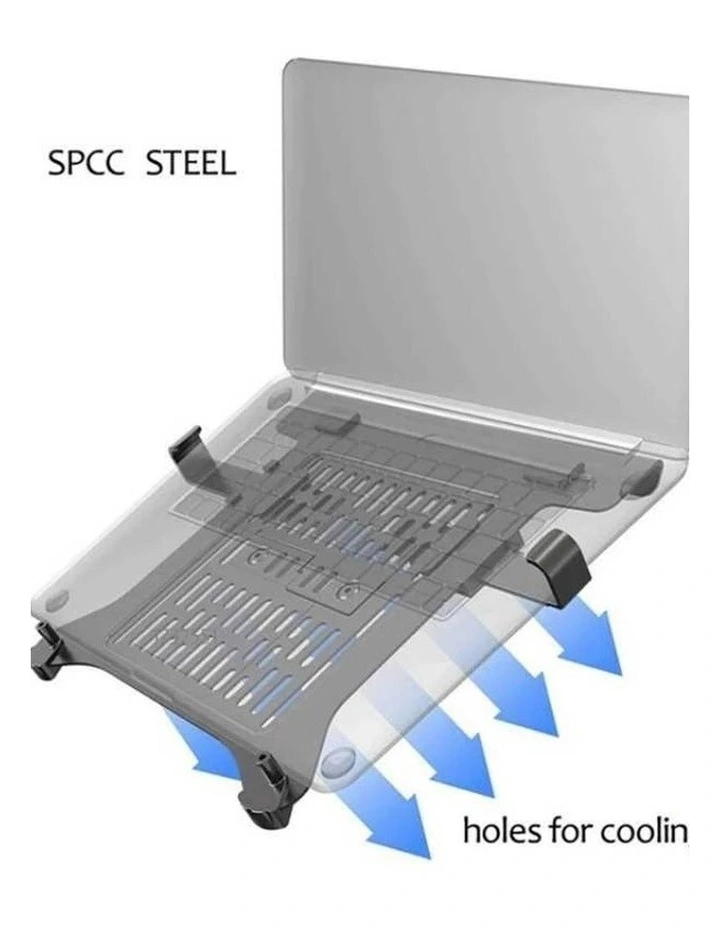 Black Universal Laptop Tray For VESA Monitor Mounts With Ventilation Design image 4