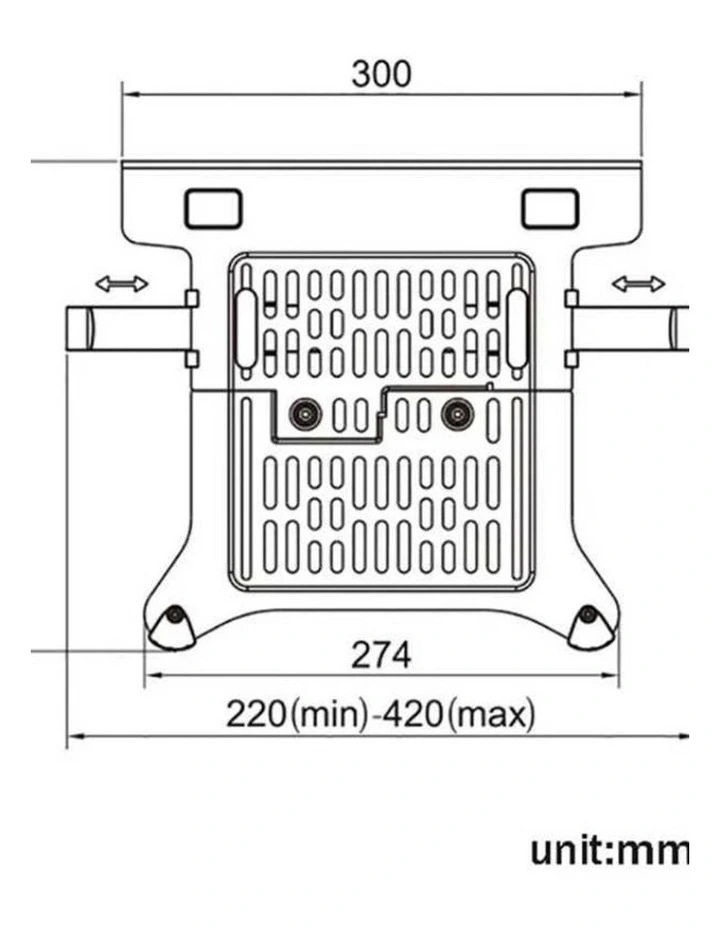 Black Universal Laptop Tray For VESA Monitor Mounts With Ventilation Design image 5