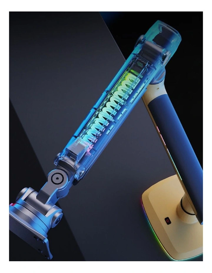 Yellow RGB Heavy Duty Gaming Monitor Arm For Large Screens With Full Motion Flexibility image 3