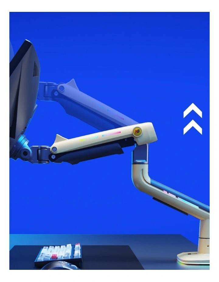 Yellow RGB Heavy Duty Gaming Monitor Arm For Large Screens With Full Motion Flexibility image 5