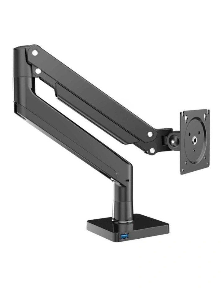 Black Gas Spring Monitor Arm Desk Mount With Full Motion Adjustment And Cable Management image 1