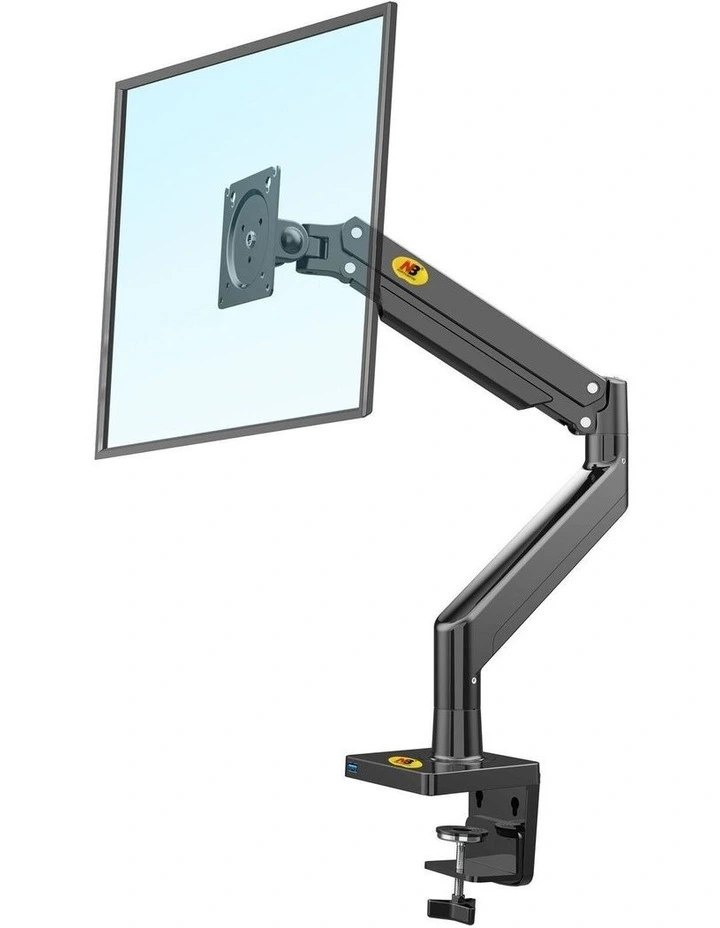 Black Gas Spring Monitor Arm Desk Mount With Full Motion Adjustment And Cable Management image 3