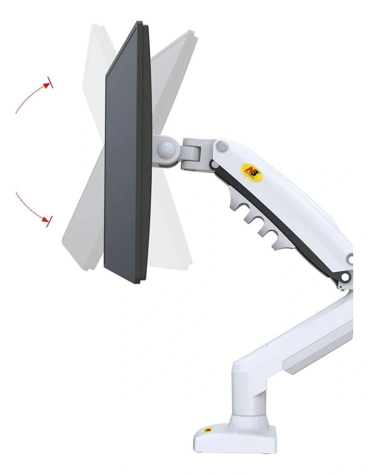 White Gas Strut Desktop Monitor Arm With Full Motion Adjustment And Clean Cable Management image 7