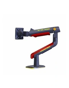 Blue RGB Heavy Duty Gaming Monitor Arm For Large Curved Screens With Full Motion Support