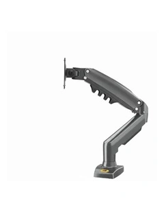 Gunmetal Grey Dual Screen Gas Strut Monitor Arm For Professional Desktop Workstations