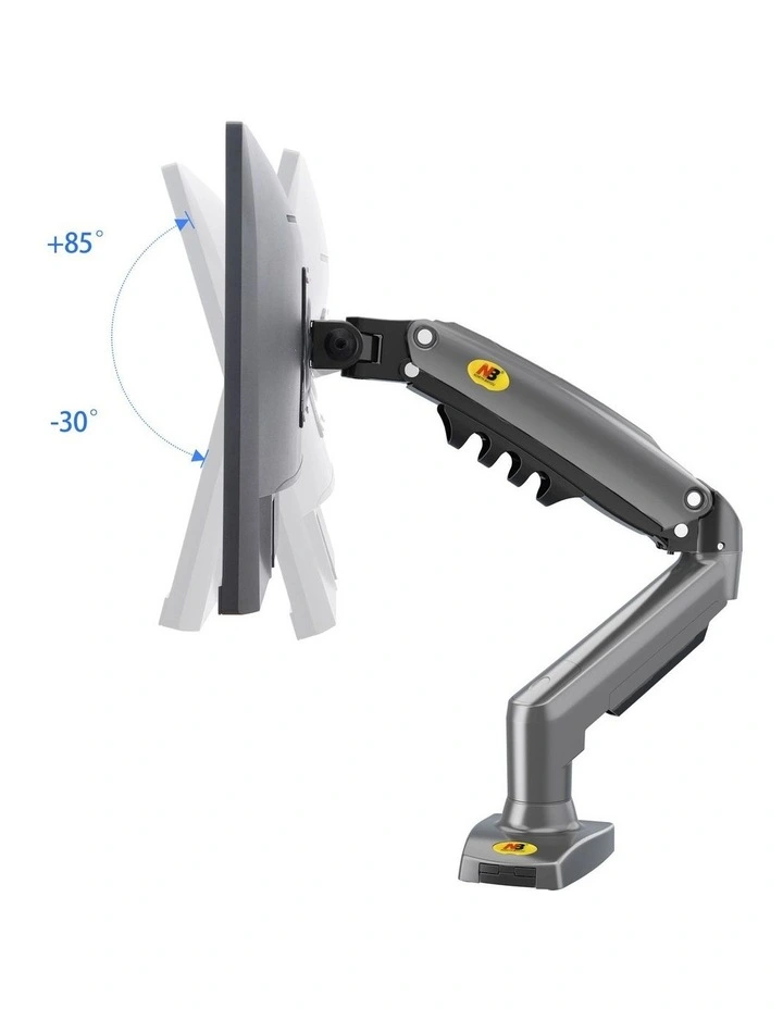 Gunmetal Grey Dual Screen Gas Strut Monitor Arm For Professional Desktop Workstations image 2