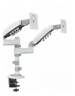 White Adjustable Monitor Arm For Desk Mounting With Full Motion Support
