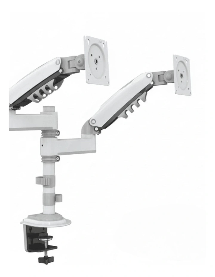 White Adjustable Monitor Arm For Desk Mounting With Full Motion Support image 1