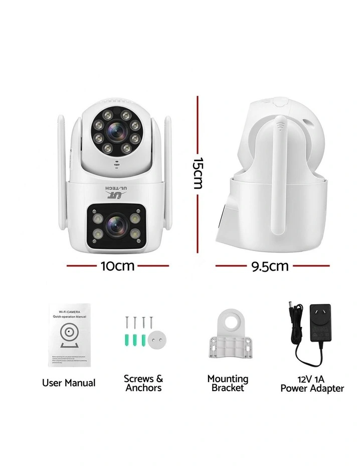 UL-Tech 2.5K 4MP Dual Lens Security Camera, Pan Tilt Auto-Tracking Color Night Vision image 3