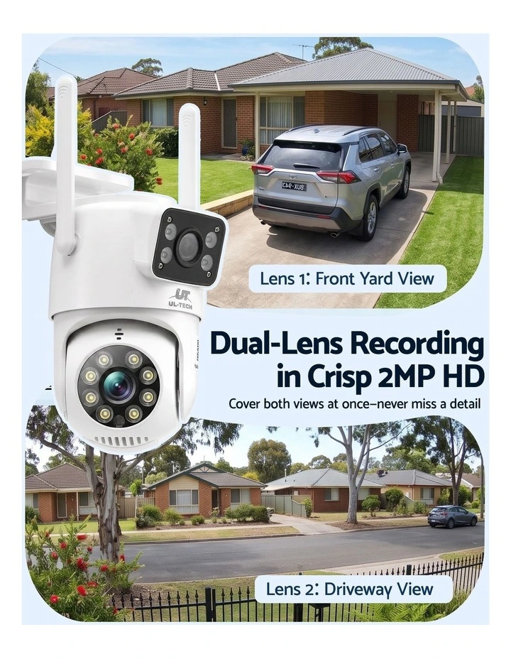 UL-Tech 2.5K 4MP Dual Lens Security Camera, Pan Tilt Auto-Tracking Color Night Vision image 5