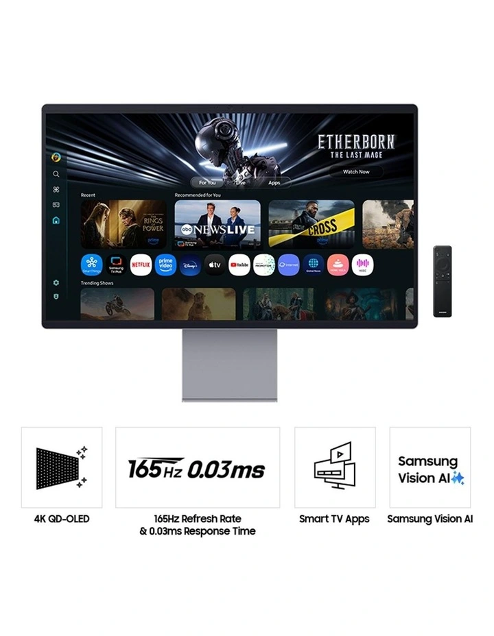 Samsung 32 Smart Monitor M9 M90SF 4K OLED Samsung Vision AI (32, Silver) image 4