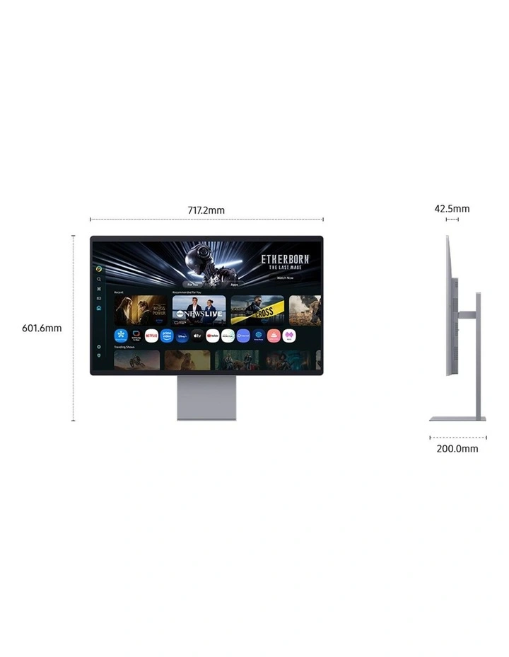 Samsung 32 Smart Monitor M9 M90SF 4K OLED Samsung Vision AI (32, Silver) image 5