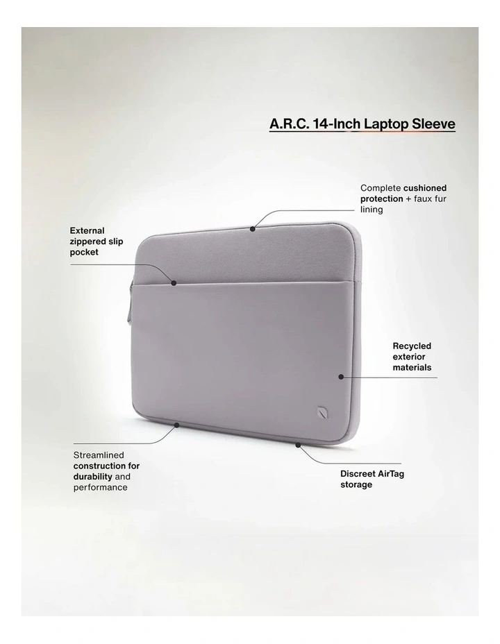 Incase A.R.C. 14-inch Laptop Sleeve - Grey [INCO400717-GRY] image 7
