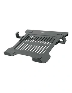 Matt Black VESA Laptop Tray Mount With Adjustable Side Clips And Ventilated Steel Base