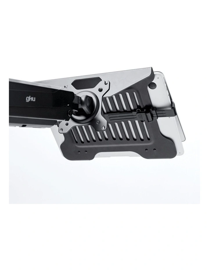Matt Black VESA Laptop Tray Mount With Adjustable Side Clips And Ventilated Steel Base image 5