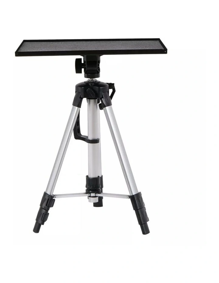 Black Adjustable Projector and Laptop Tripod Stand with Rotating Tray and Carry Bag image 1