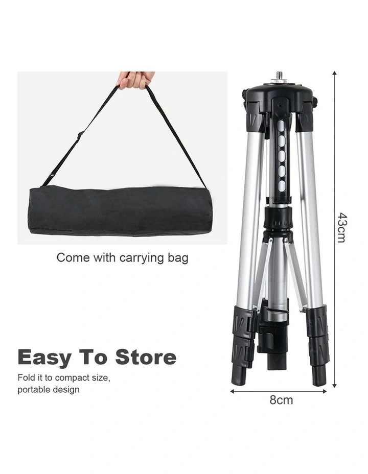 Black Adjustable Projector and Laptop Tripod Stand with Rotating Tray and Carry Bag image 5