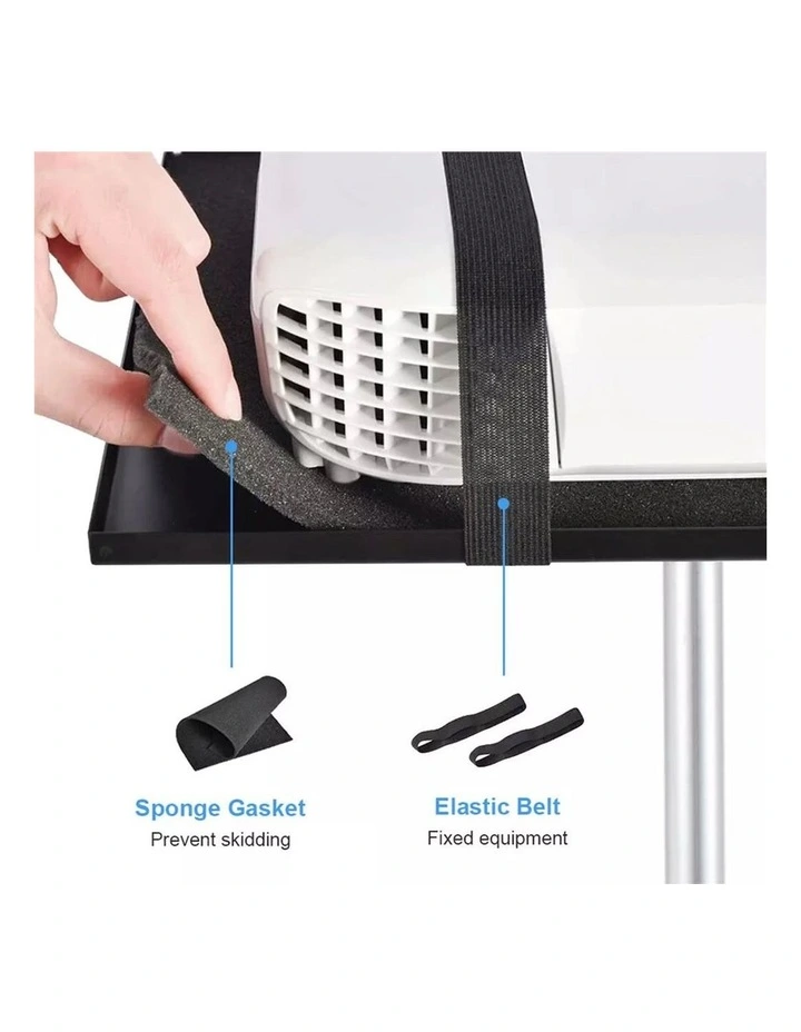Black Adjustable Projector and Laptop Tripod Stand with Rotating Tray and Carry Bag image 7