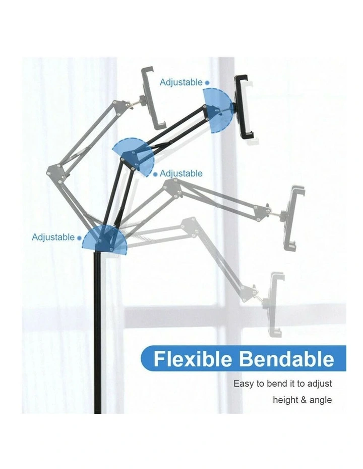 Portable Tripod Phone Tablet Mount with 360 Clamp and Flexible Arms for Video, Streaming image 6