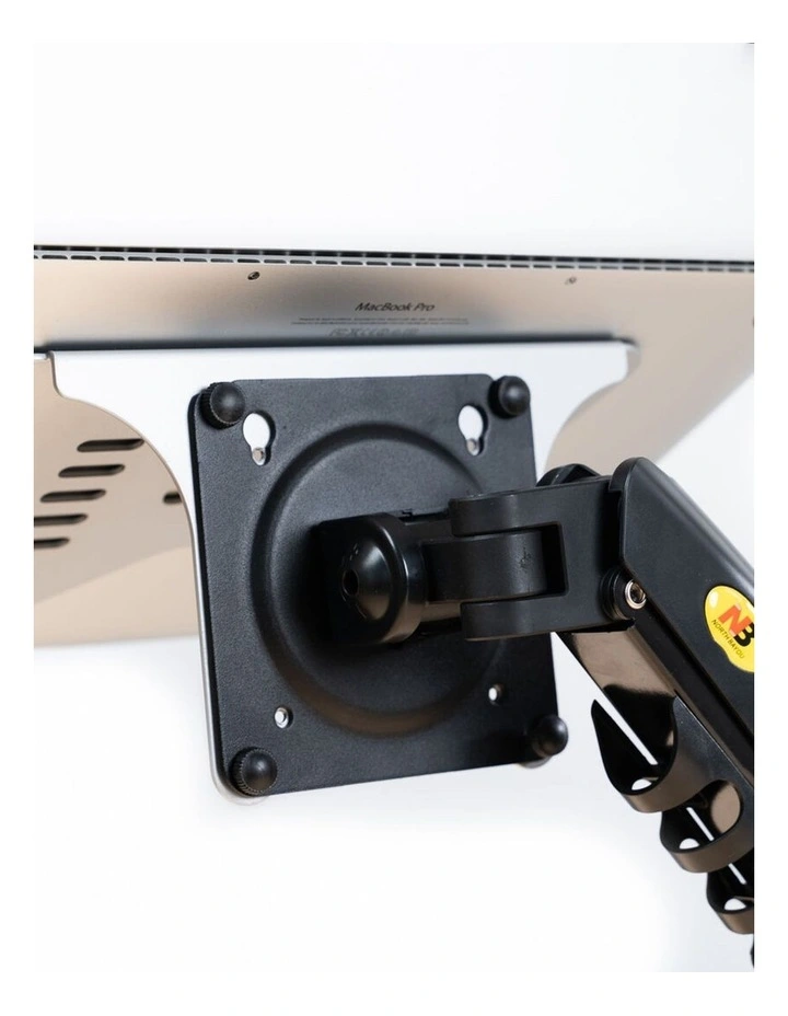 Black Desk Mounted Laptop Arm With Floating Shelf Gas Spring Design For Clean Ergonomic Workspace image 5