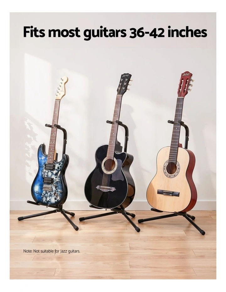 Alpha Iron Adjustable Guitar Stand Folding Instrument Holder Acoustic Bass Rack Black image 4