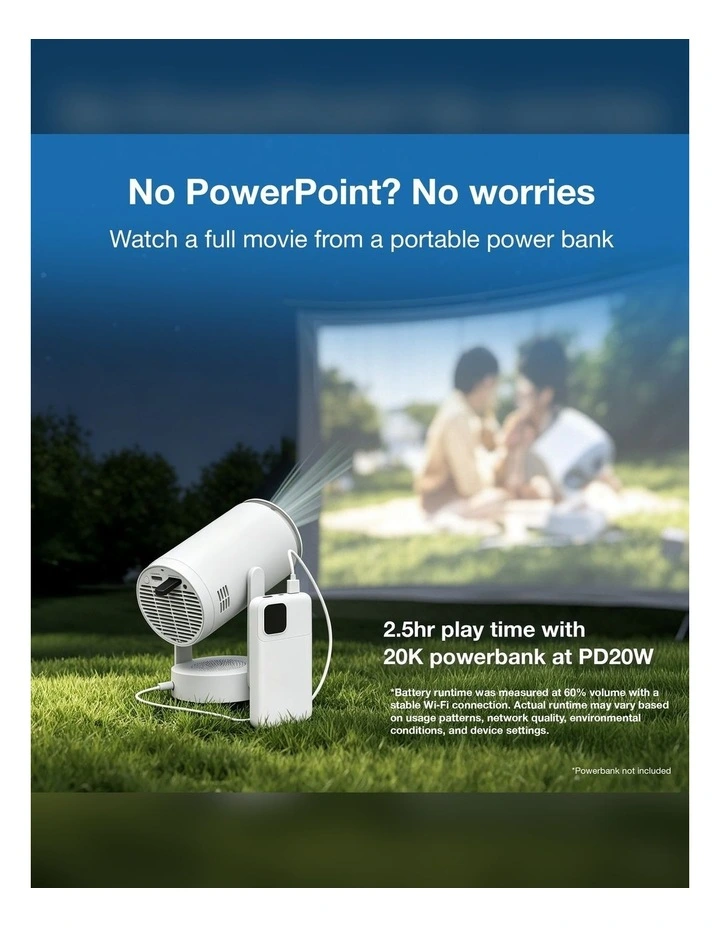 Laser Full HD Smart Portable Projector with 100 Inch Screen PJ-TUFA1CW-353 image 2