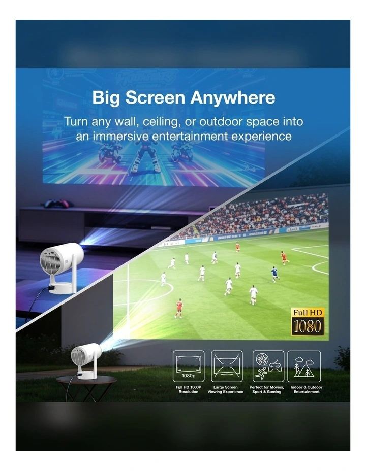 Laser Full HD Smart Portable Projector with 100 Inch Screen PJ-TUFA1CW-353 image 3