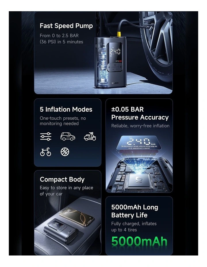 Baseus GoTrip VA1 Portable Tyre Inflator C0119501 image 4