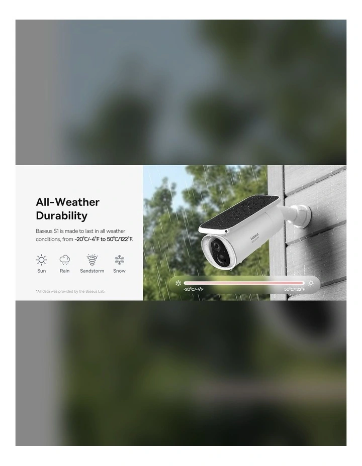 Baseus S1 2K Outdoor Security Camera With Automatic Solar Tracking image 7
