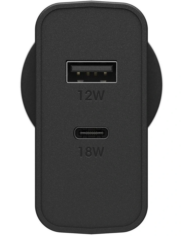 OtterBox USB-C and USB-A Fast Charge Dual Port Wall Charger 30W Combined image 2