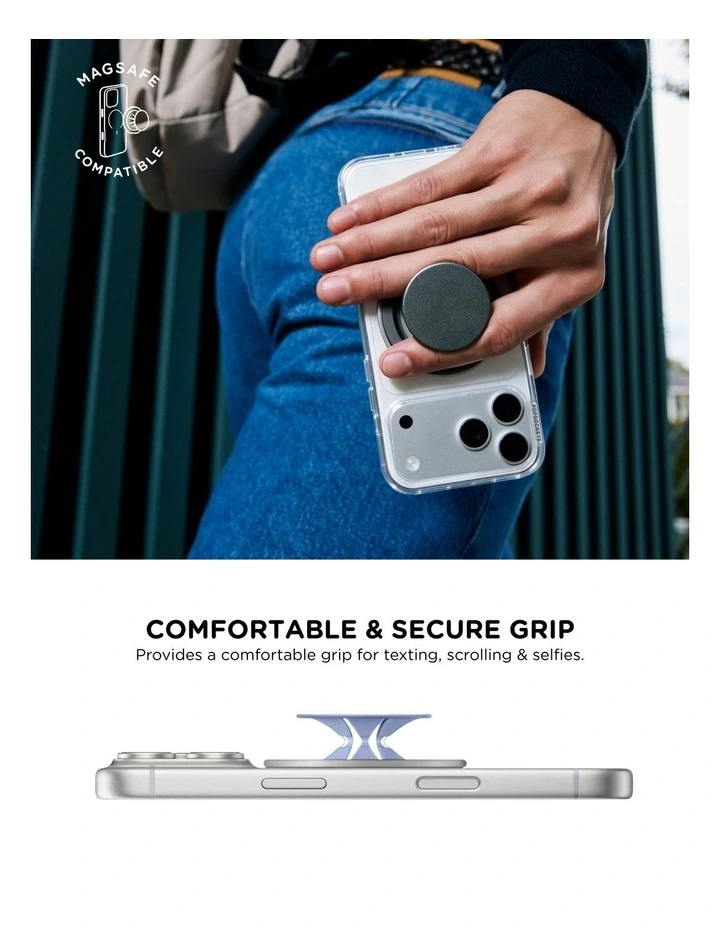 PopSockets PopGrip LowPro MagSafe Mount Grip Stand - Blue Aura image 4