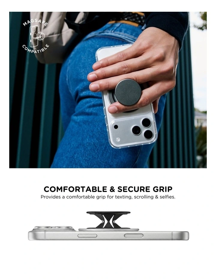 PopSockets PopGrip LowPro MagSafe Mount Grip Stand - Black image 4
