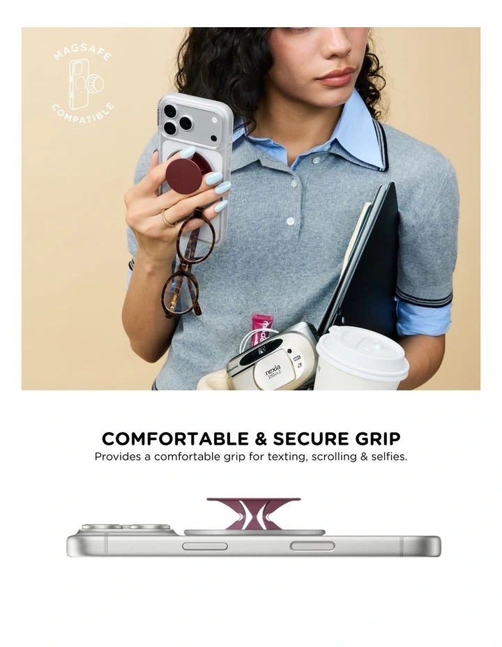 PopSockets PopGrip LowPro MagSafe Mount Grip Stand - Burgundy image 4