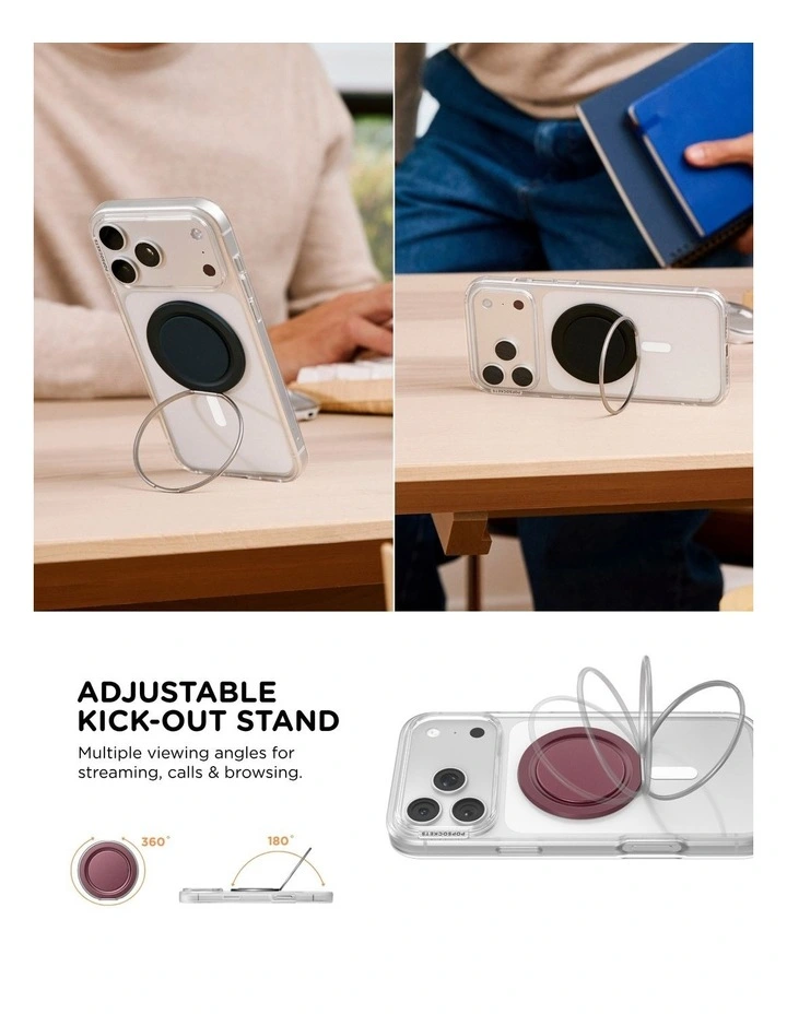 PopSockets PopGrip LowPro MagSafe Mount Grip Stand - Burgundy image 6