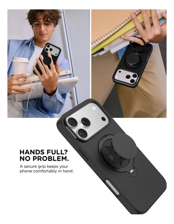 PopSockets PopCase LowPro MagSafe Protective Phone Case for iPh17/18 Pro - Black image 7