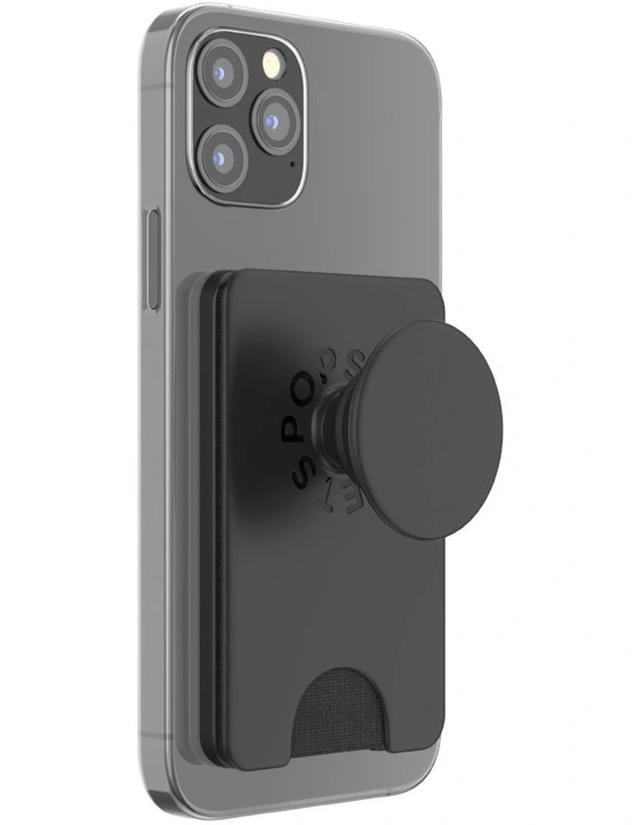 PopSockets PopWallet MagSafe Phone Grip & Stand (Swappable Top) - Black image 1