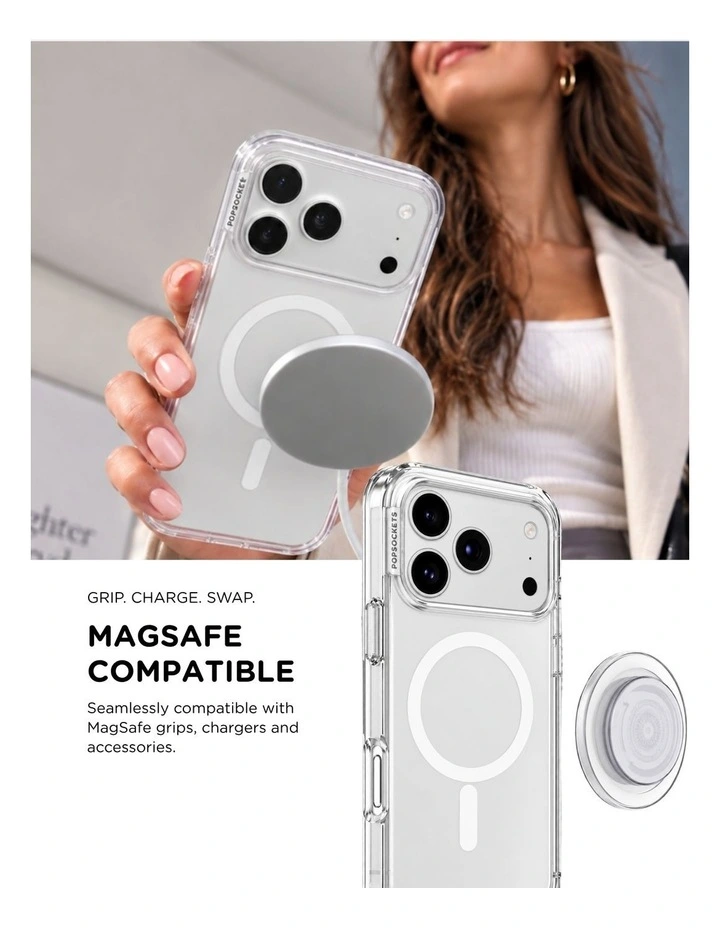PopSockets PopCase MagSafe Protective Phone Case for iPh17/18 Pro - Clear image 5