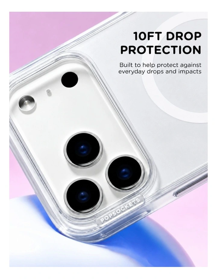 PopSockets PopCase MagSafe Protective Phone Case for iPh17/18 Pro Max - Clear image 4