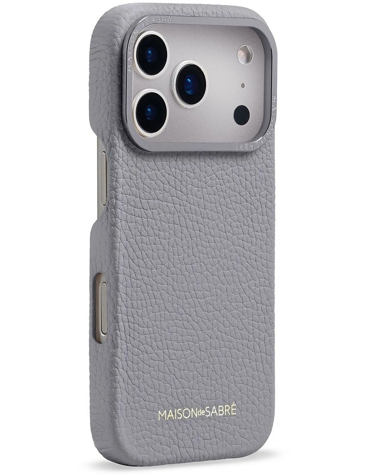 Leather Phone Case iPhone 17 Pro Max in Dove Grey image 3