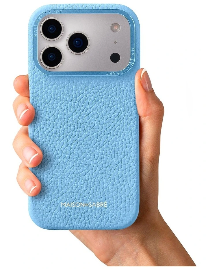 Leather Phone Case iPhone 18 Pro Max in Sky Blue image 2