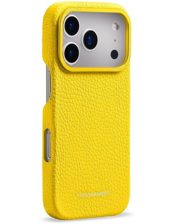 Leather Phone Case iPhone 18 Pro Max in Daisy Yellow image 4