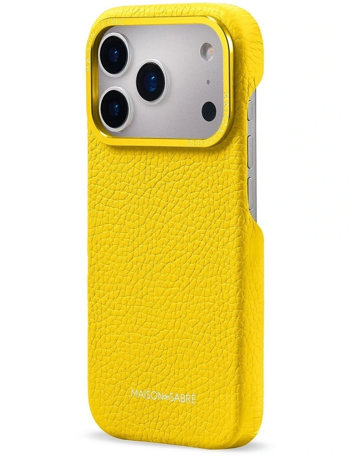 Leather Phone Case iPhone 18 Pro Max in Daisy Yellow image 5