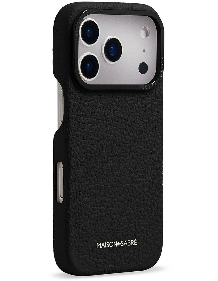 Leather Phone Case iPhone 18 Pro Max in Black Caviar image 4
