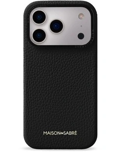 Leather Phone Case iPhone 18 Pro in Black Caviar